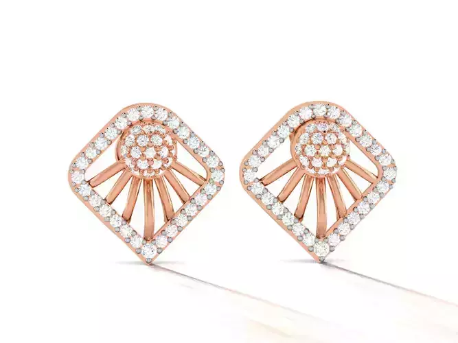 Women studs earrings 3dm render detail
