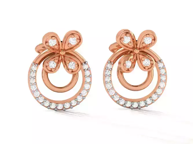 Women studs earrings 3dm render detail