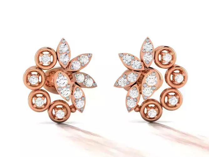 Women studs earrings 3dm render detail