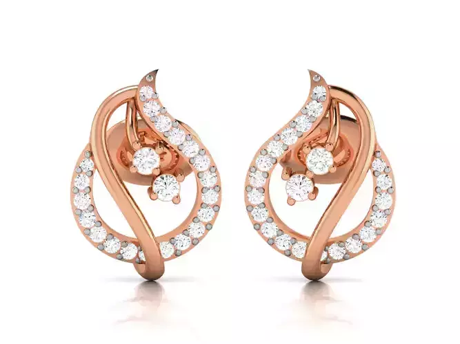 Women studs earrings 3dm render detail