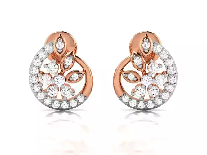 Women studs earrings 3dm render detail