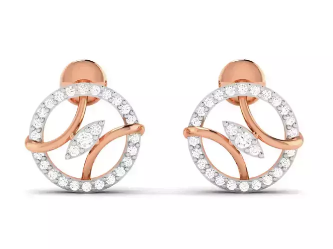 Women studs earrings 3dm render detail