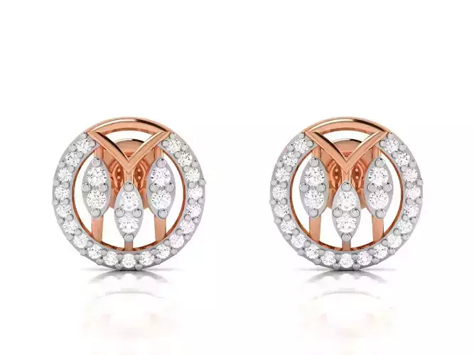 Women studs earrings 3dm render detail