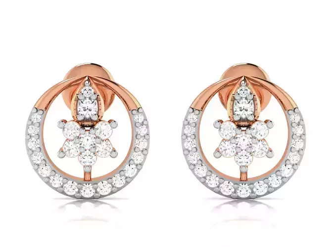 Women studs earrings 3dm render detail