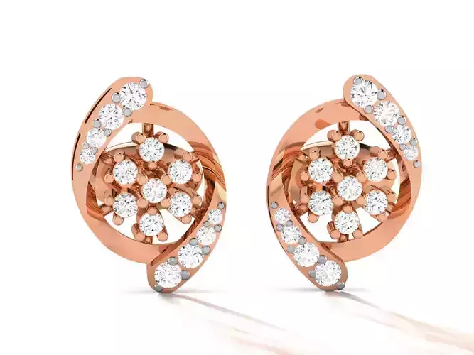 Women studs earrings 3dm render detail