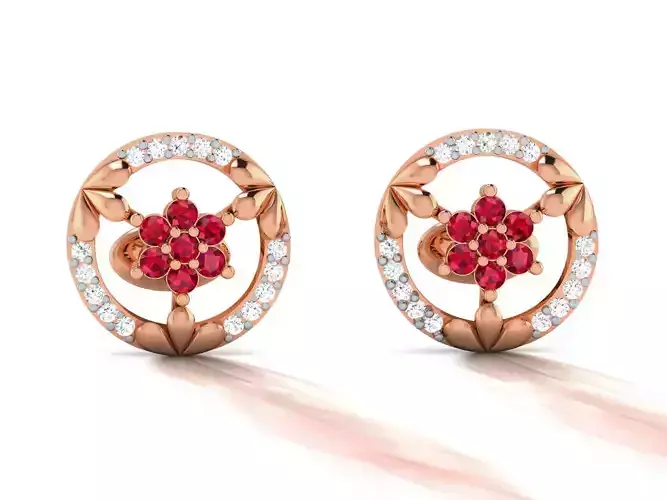 Women studs earrings 3dm render detail