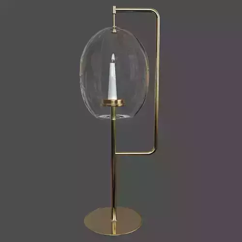 candle set 3 gold and glass lamp with in it