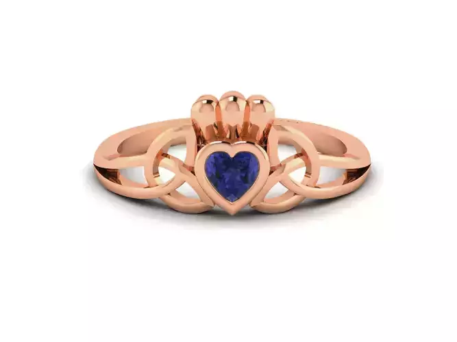 Heart Diamond Ring 3dm render details