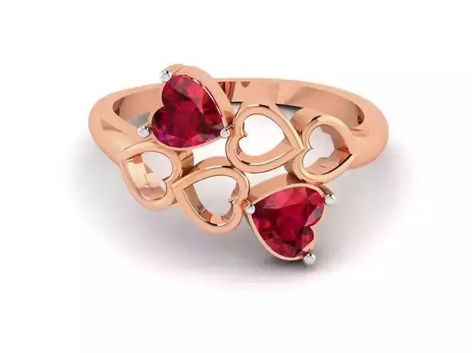 Heart Diamond Ring 3dm render details 3D print model