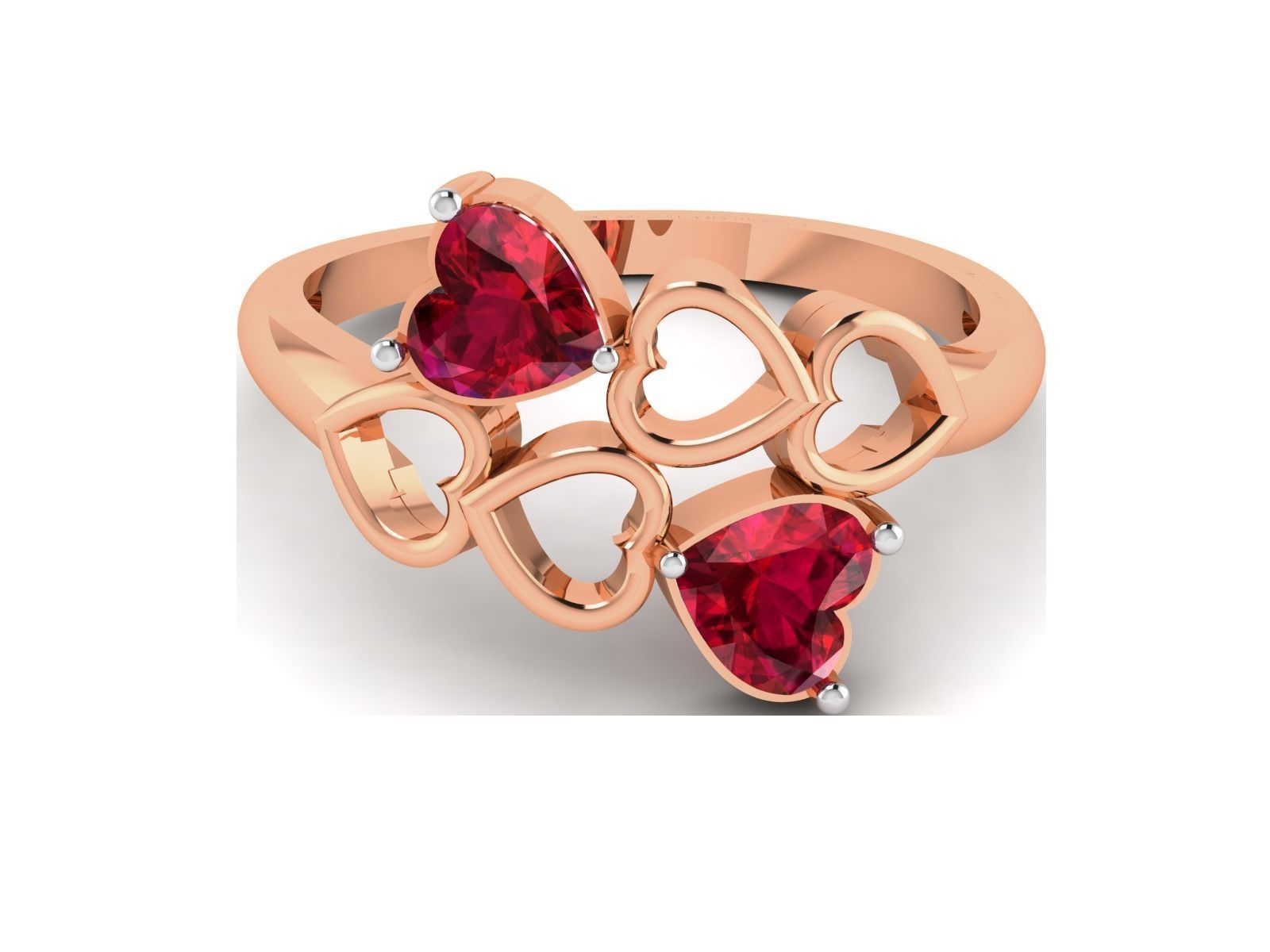 Heart Diamond Ring 3dm render details 3D print model_8