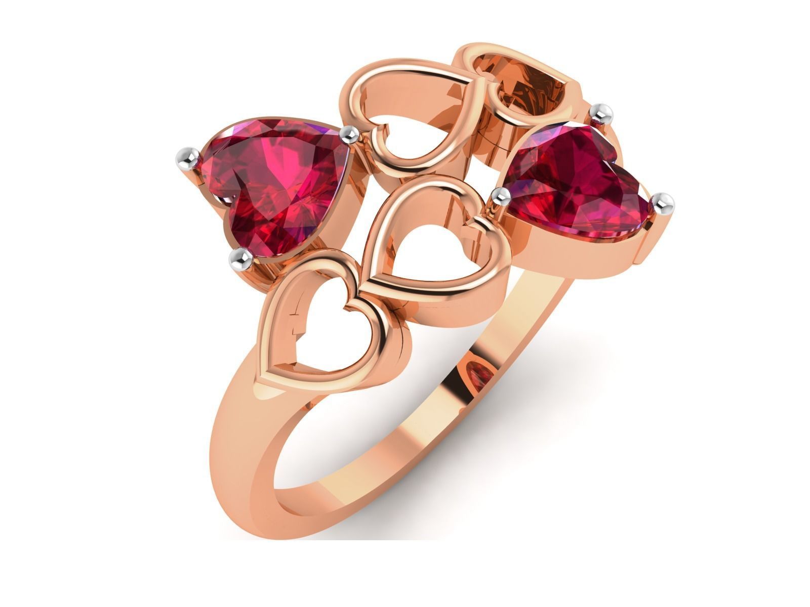 Heart Diamond Ring 3dm render details 3D print model_2