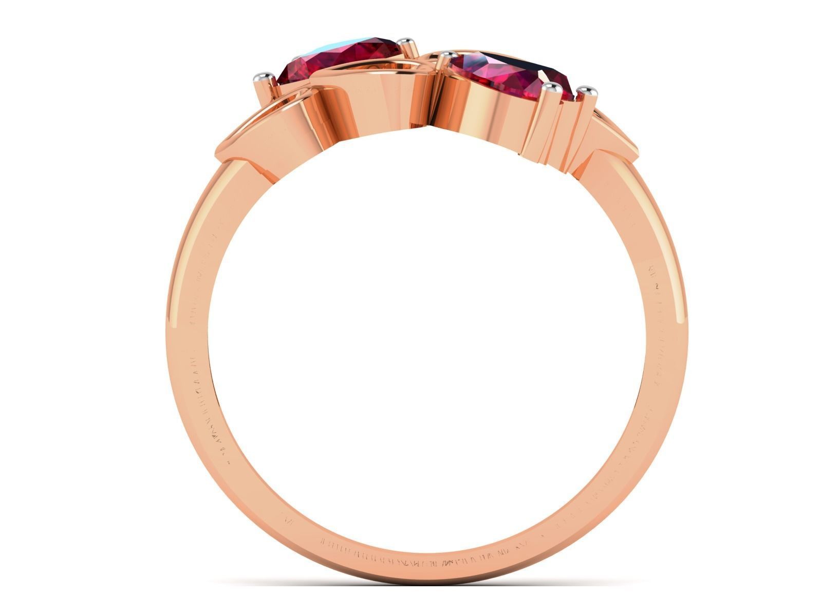 Heart Diamond Ring 3dm render details 3D print model_4