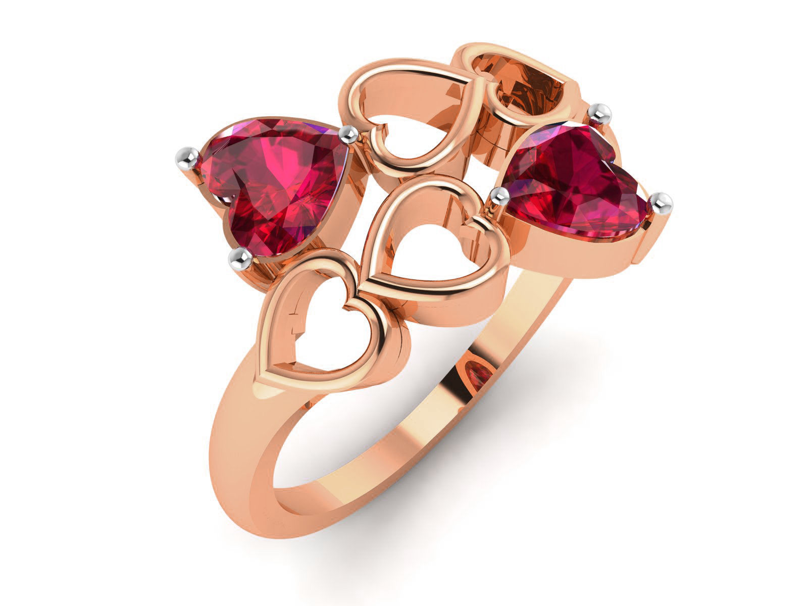 Heart Diamond Ring 3dm render details 3D print model_1