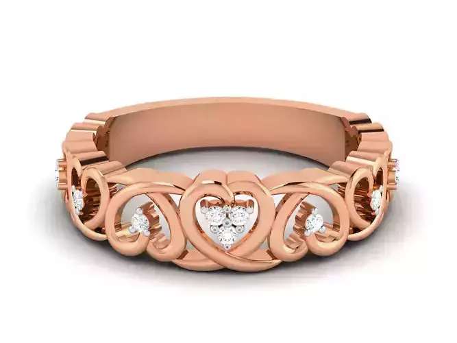 Heart Diamond Ring 3dm render details