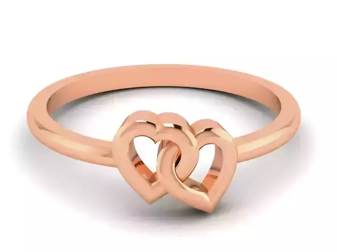 Plain Gold Heart Ring 3dm render details 3D print model
