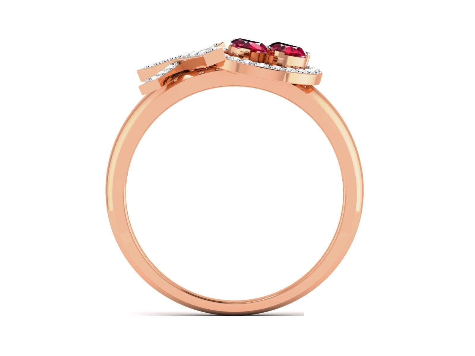 Heart Diamond Ring 3dm render details 3D print model_4