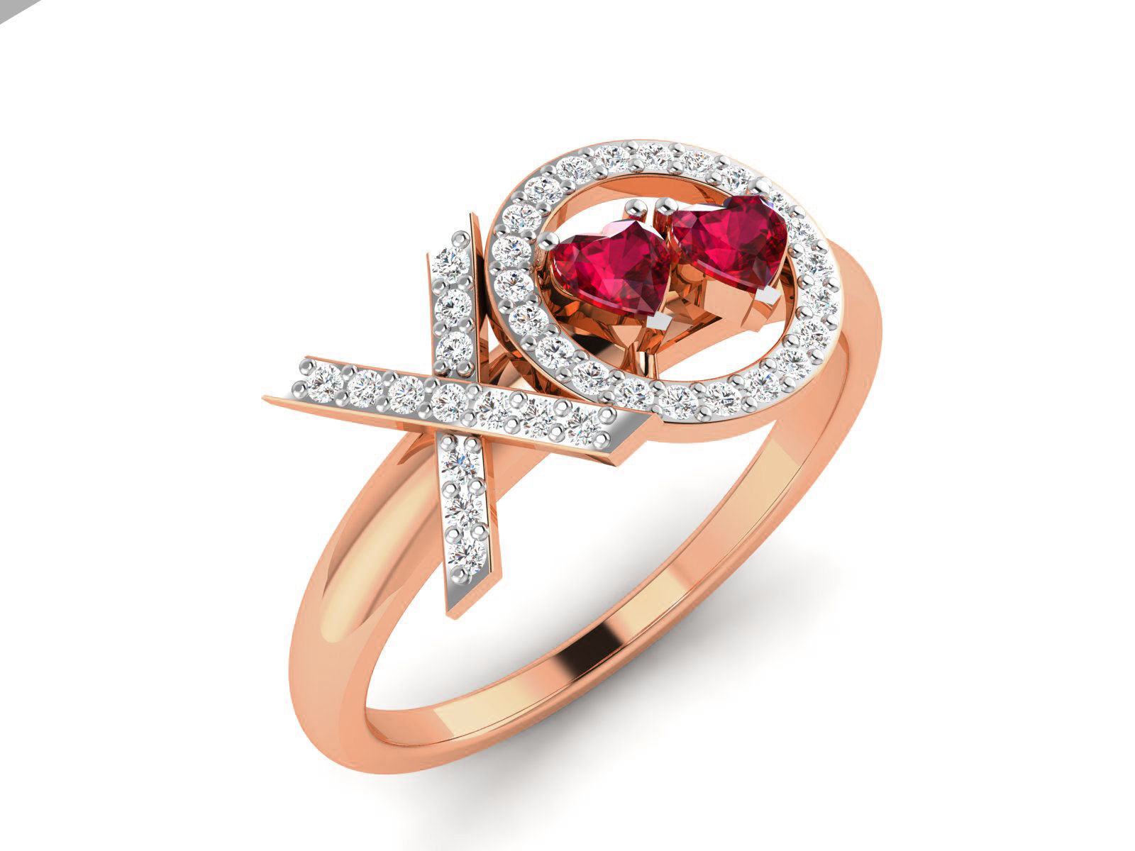 Heart Diamond Ring 3dm render details 3D print model_1