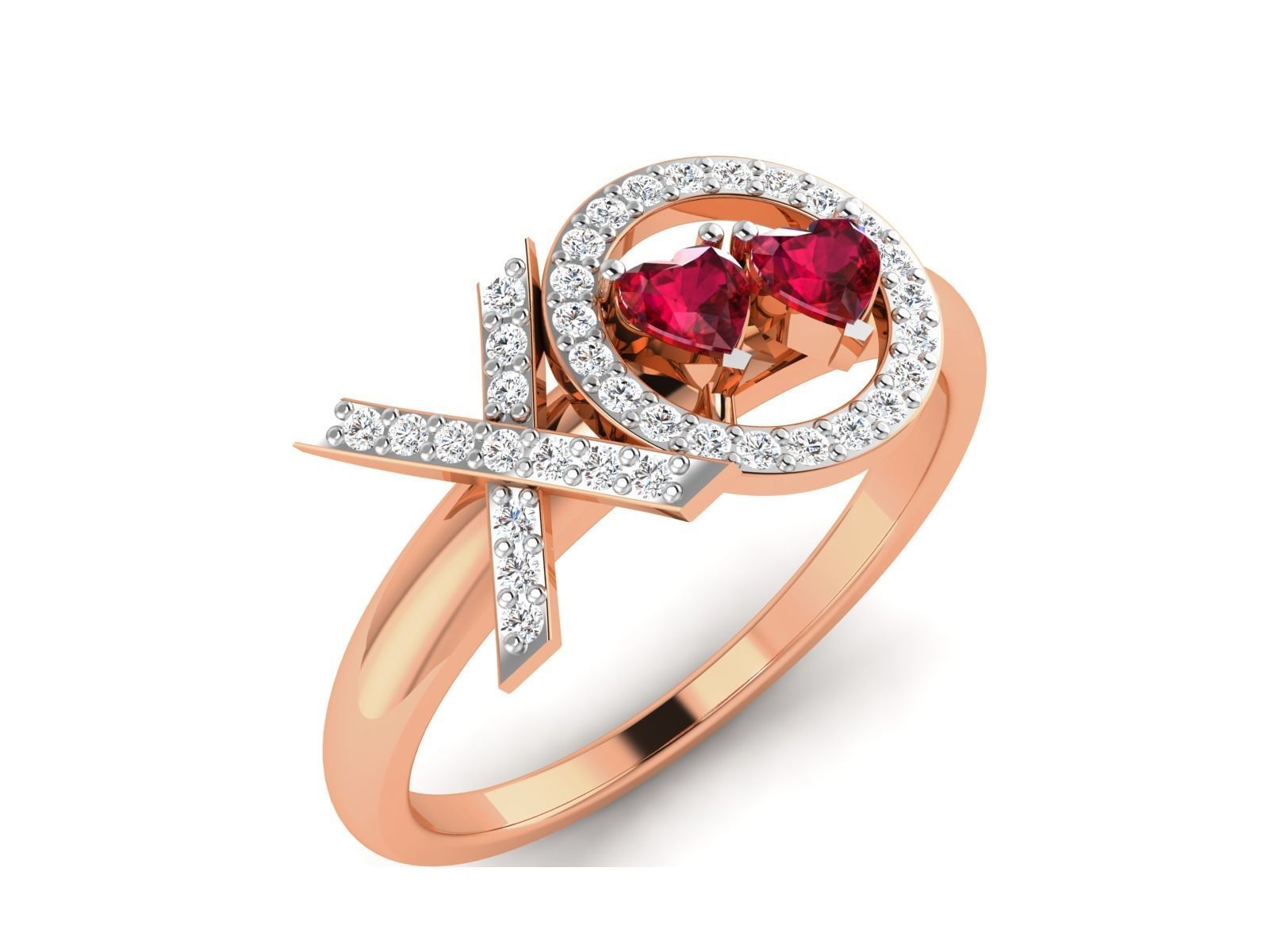 Heart Diamond Ring 3dm render details 3D print model_2