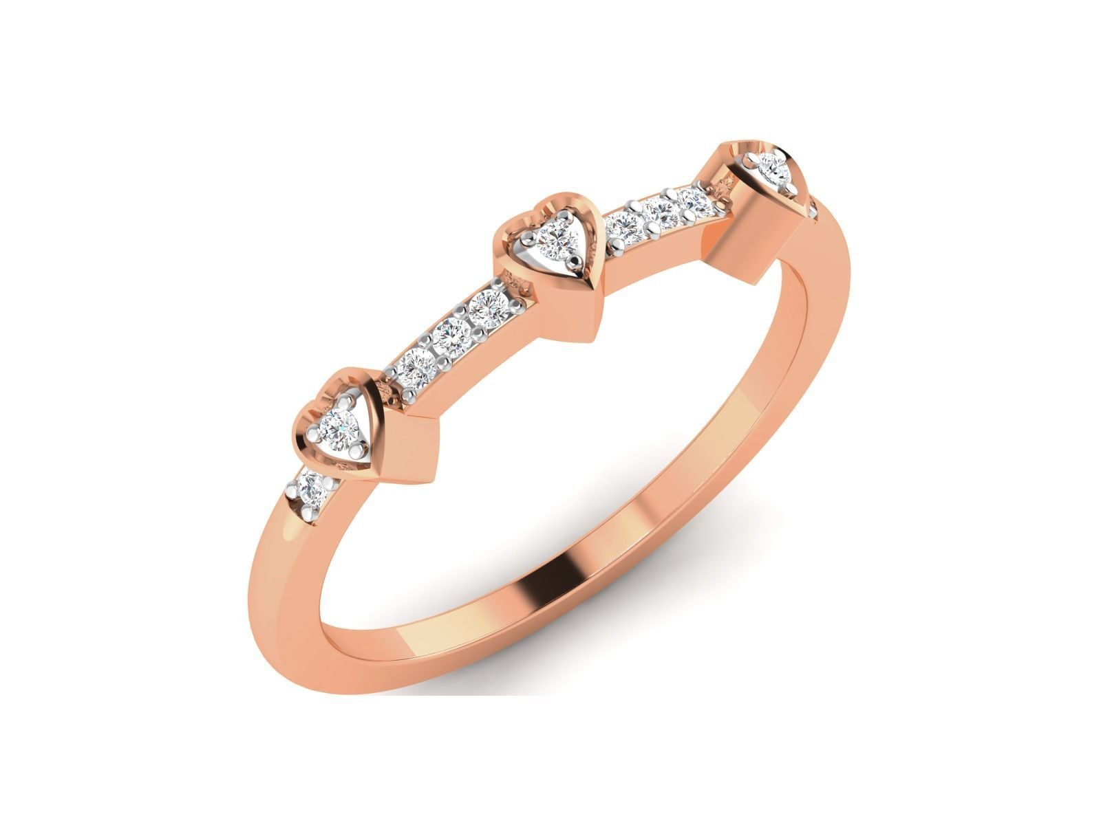 Heart Diamond Ring 3dm render details 3D print model_8