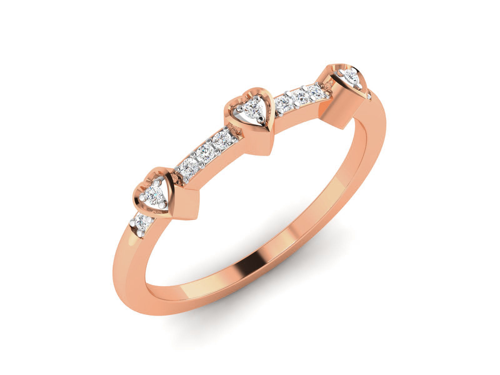 Heart Diamond Ring 3dm render details 3D print model_7