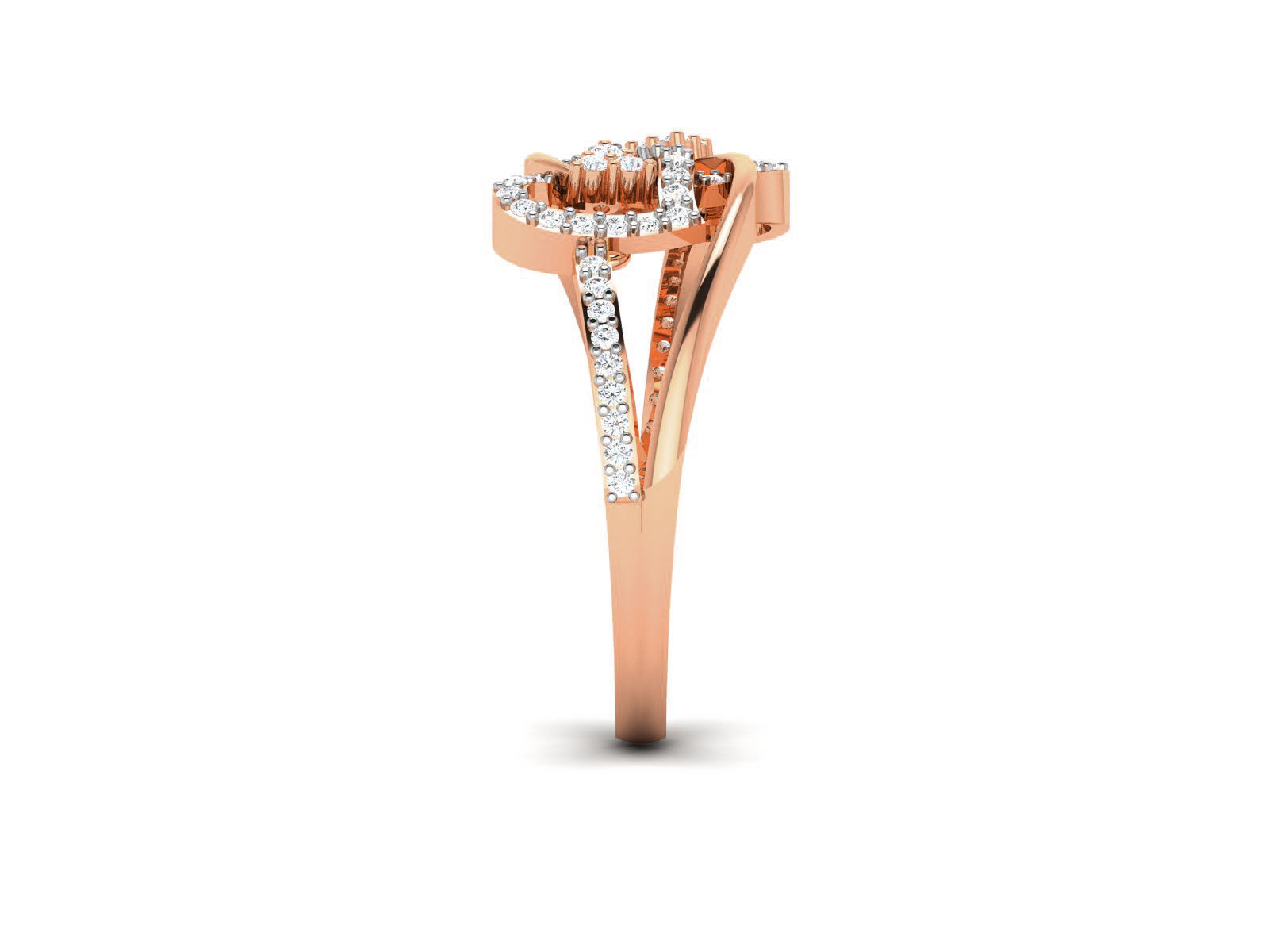 Heart Diamond Ring 3dm render details 3D print model_8