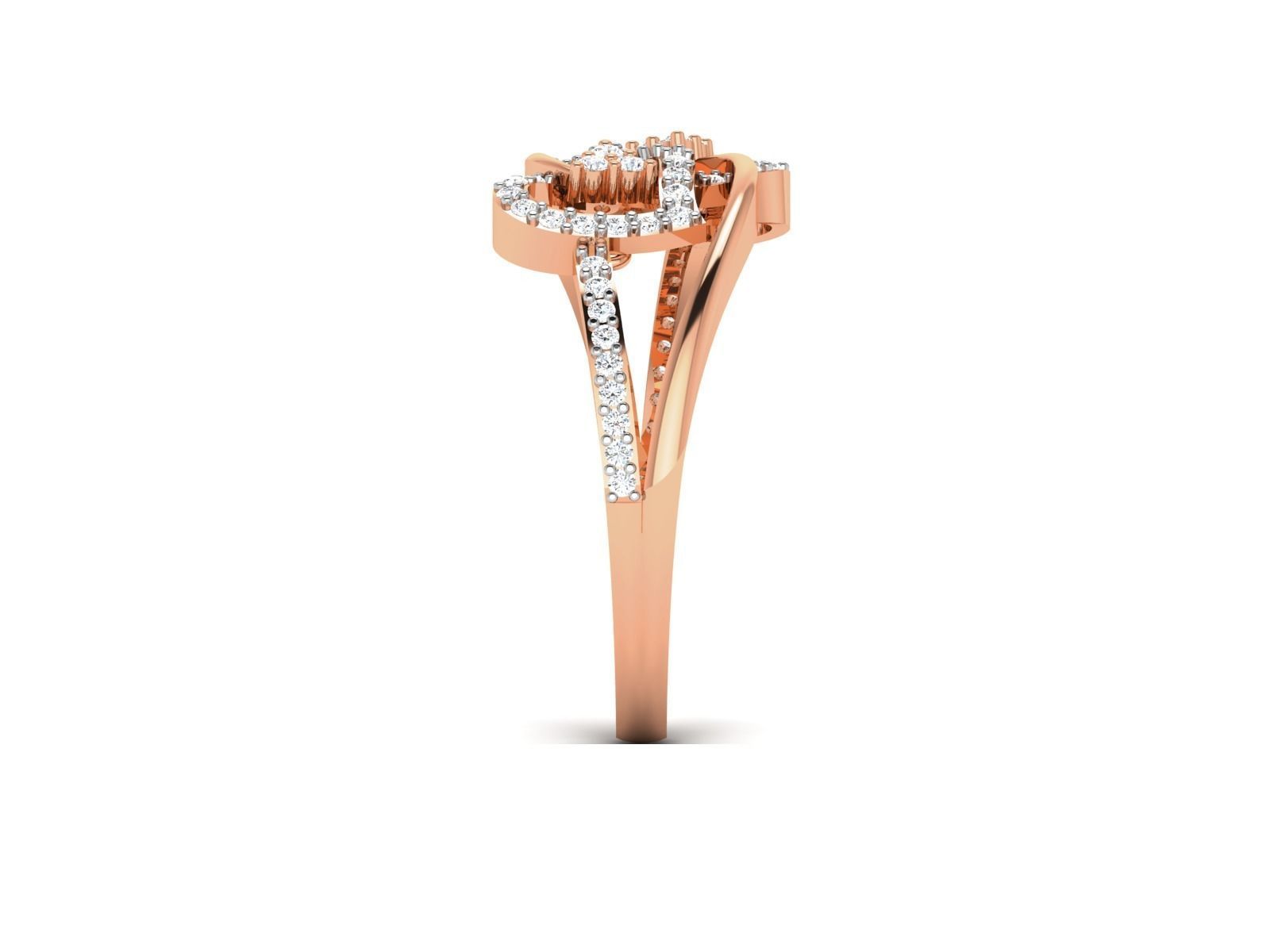 Heart Diamond Ring 3dm render details 3D print model_7