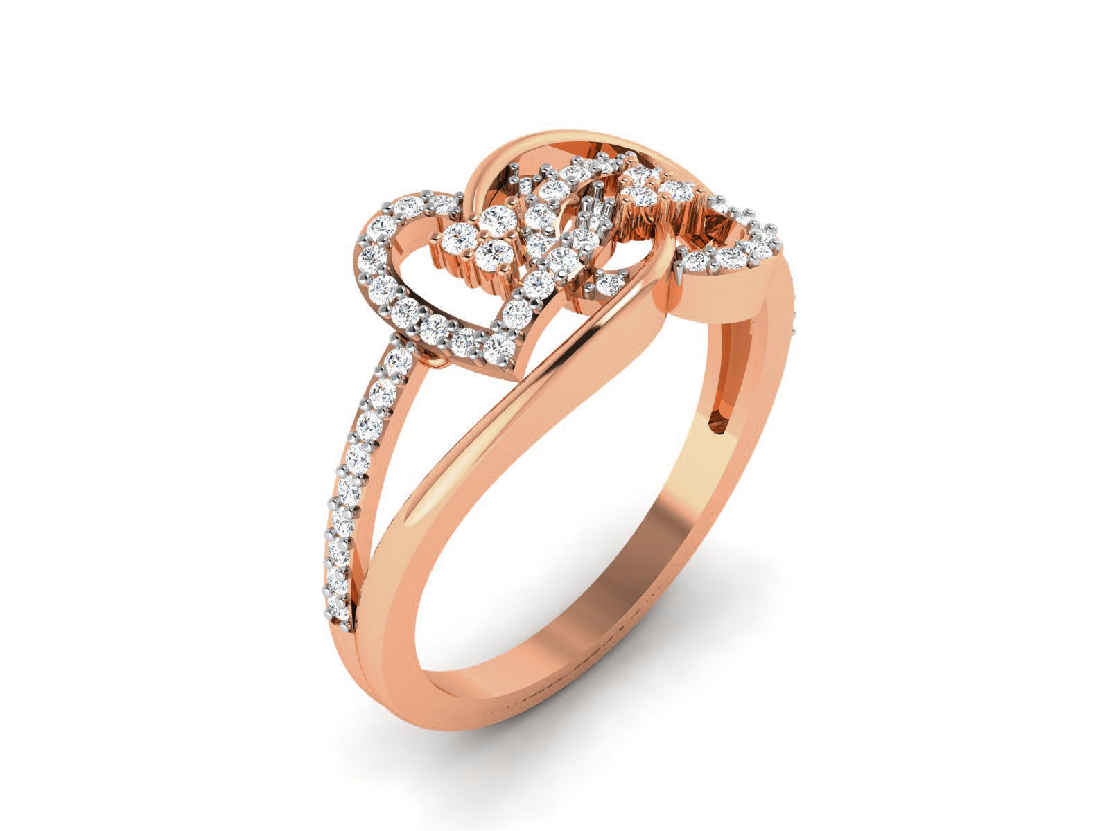 Heart Diamond Ring 3dm render details 3D print model_2