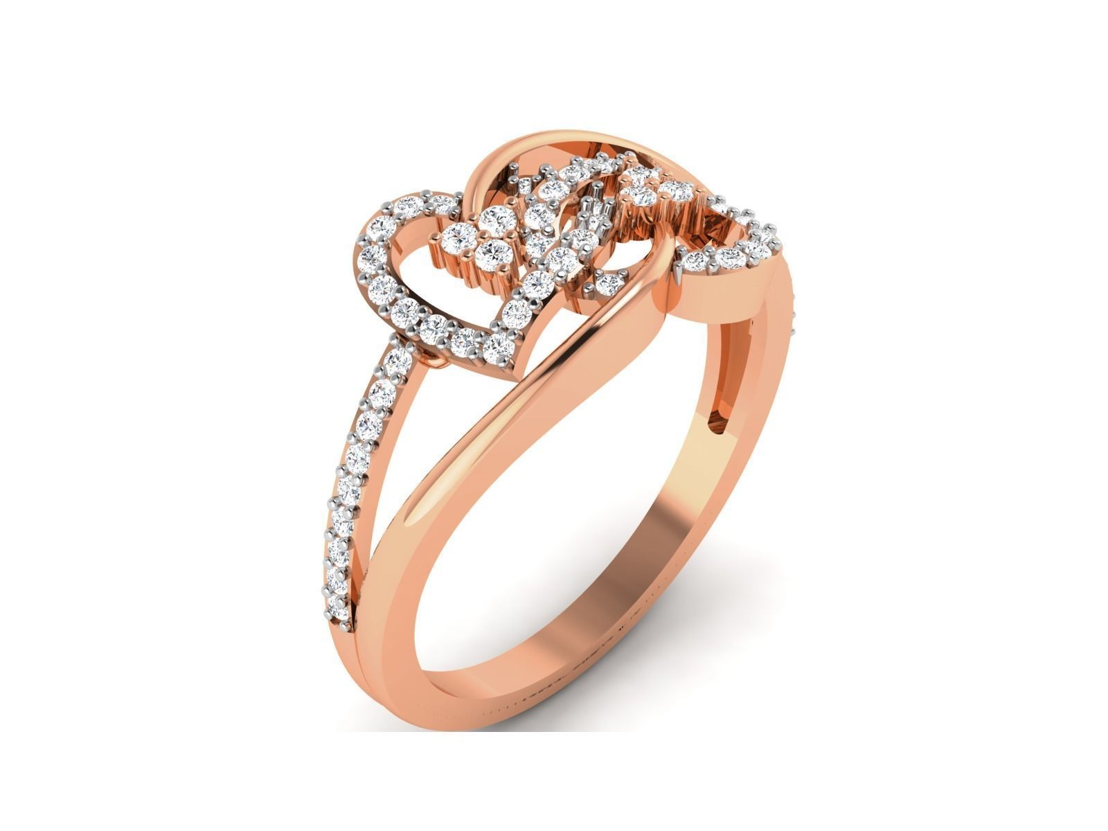 Heart Diamond Ring 3dm render details 3D print model_1