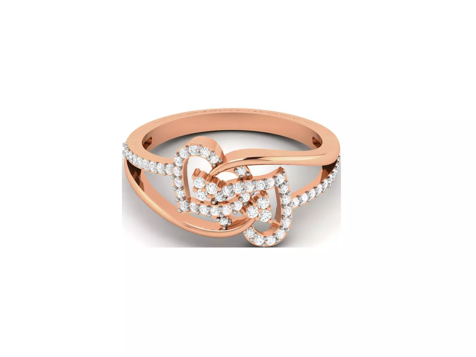 Heart Diamond Ring 3dm render details 3D print model_0