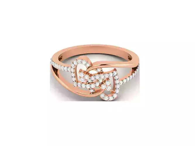 Heart Diamond Ring 3dm render details 3D print model