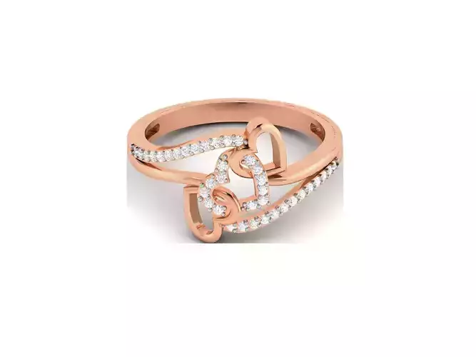 Heart Diamond Ring 3dm render details