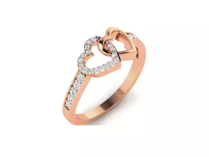 Heart Diamond Ring 3dm render details