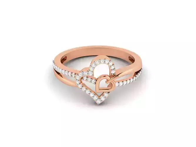 Heart Diamond Ring 3dm render details