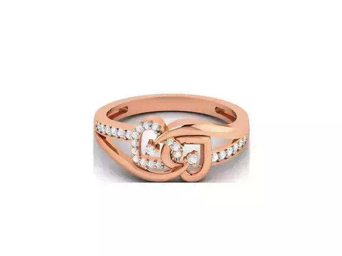 Heart Diamond Ring 3dm render details