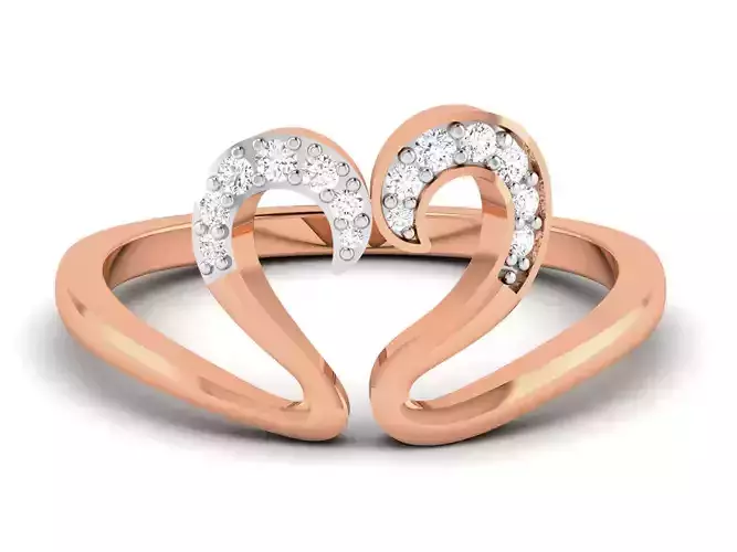 Heart Diamond Ring 3dm render details