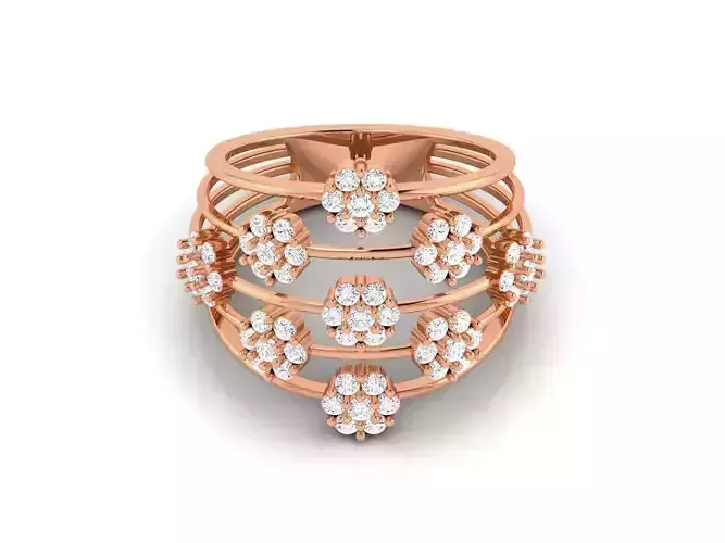 Women Cocktail Ring 3dm render details