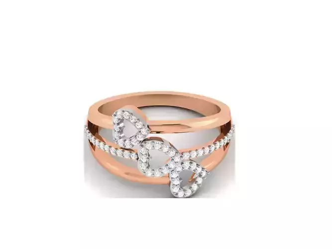 Heart Diamond Ring 3dm render details