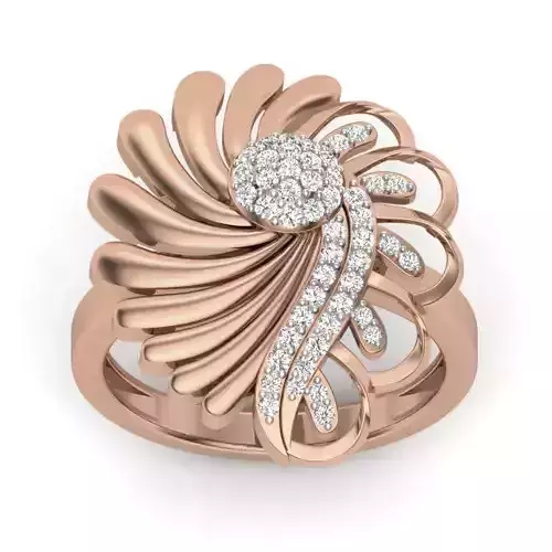 Women Cocktail Ring 3dm render details