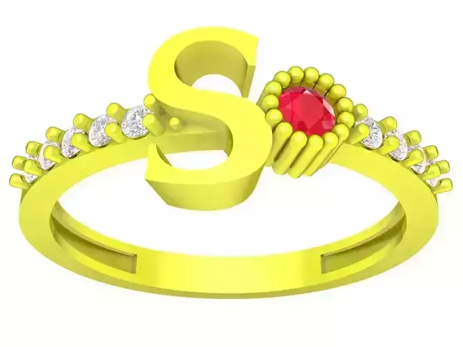 S letter diamond woman ring 4379