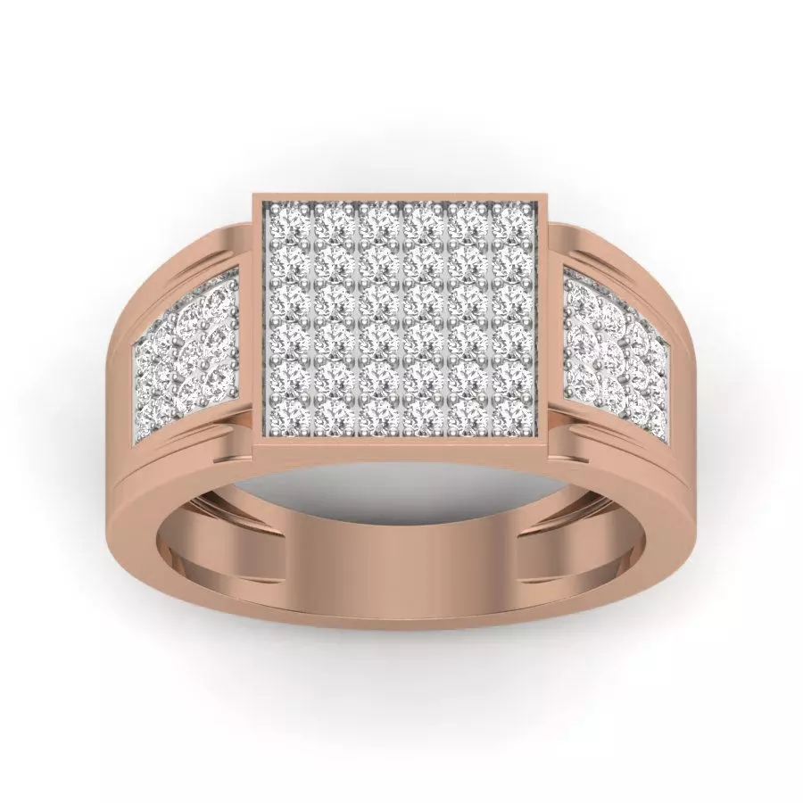 Gents Diamond Ring 3dm render details 3D print model_0