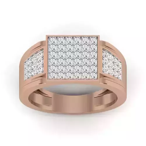 Gents Diamond Ring 3dm render details