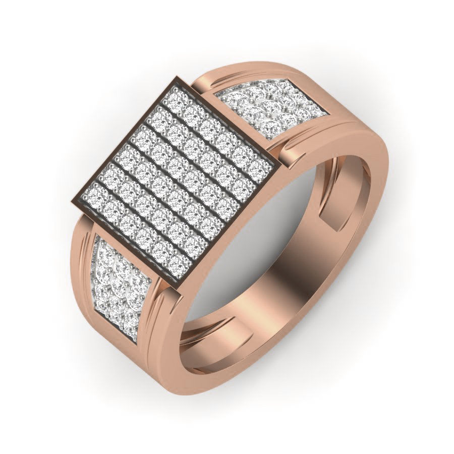 Gents Diamond Ring 3dm render details 3D print model_4
