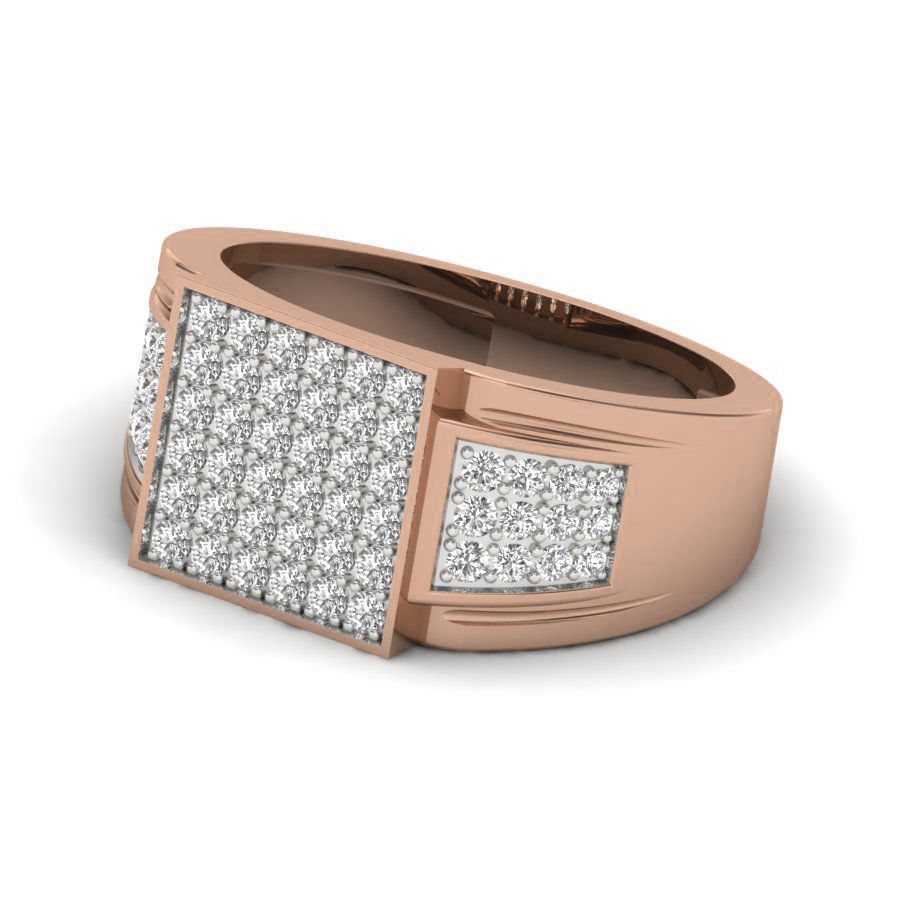 Gents Diamond Ring 3dm render details 3D print model_3