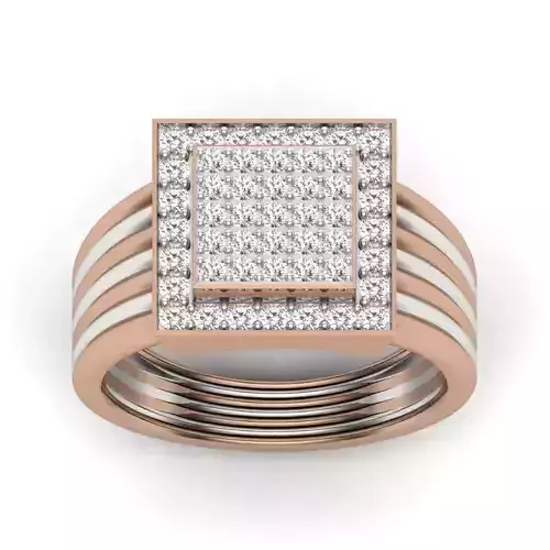 Gents Diamond Ring 3dm render details
