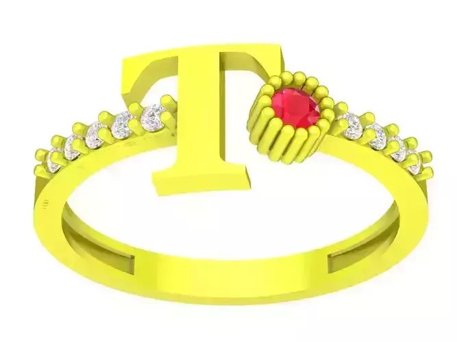 T letter diamond woman ring 4380