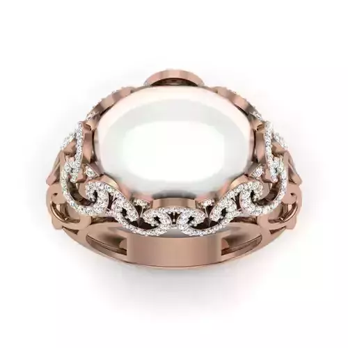 Women Cocktail Ring 3dm render details
