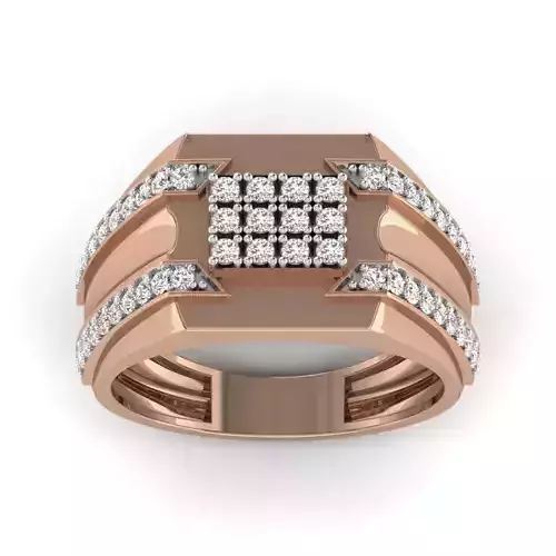 Gents Diamond Ring 3dm render details