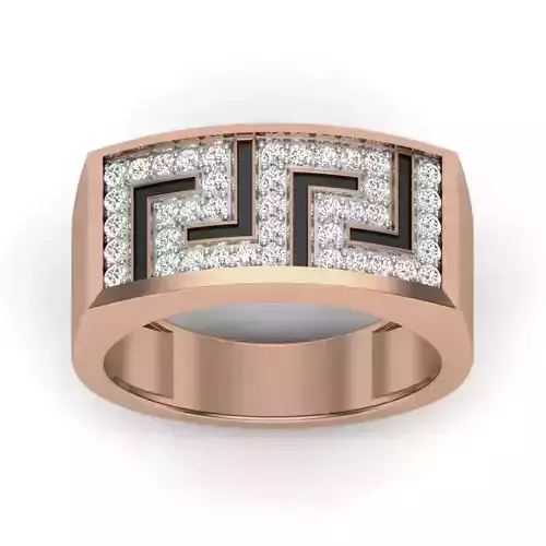 Gents Diamond Ring 3dm render details