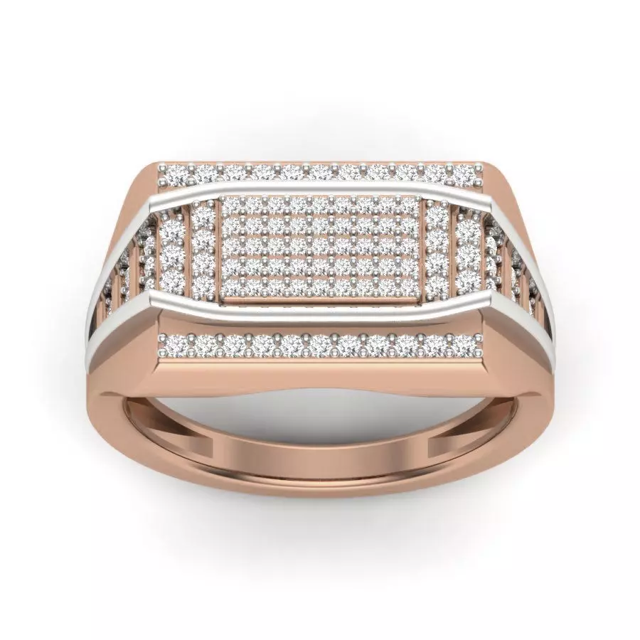 Gents Diamond Ring 3dm render details 3D print model_0