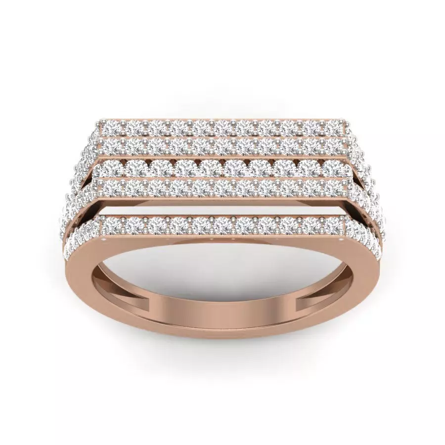 Gents Diamond Ring 3dm render details 3D print model_0